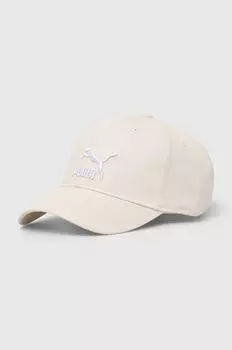 Хлопковая бейсболка Puma, бежевый