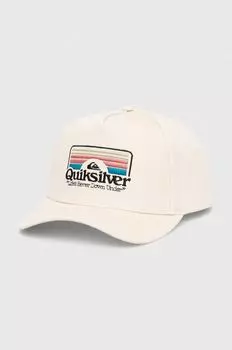 Хлопковая бейсболка Quiksilver, бежевый