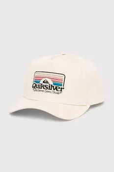 Хлопковая бейсболка Quiksilver, бежевый