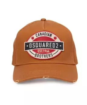 Хлопковая бейсболка с нашивкой логотипом Dsquared2, оранжевый