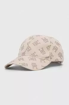 Хлопковая бейсболка Tommy Hilfiger, бежевый