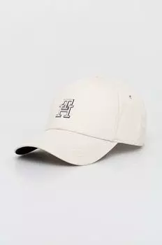 Хлопковая бейсболка Tommy Hilfiger, бежевый