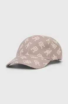 Хлопковая бейсболка Tommy Hilfiger, бежевый