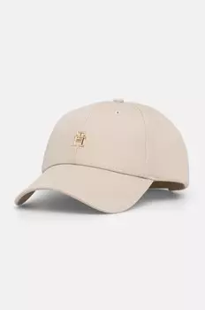 Хлопковая бейсболка Tommy Hilfiger, бежевый