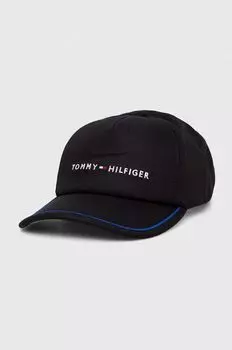 Хлопковая бейсболка Tommy Hilfiger, черный