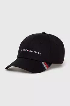 Хлопковая бейсболка Tommy Hilfiger, черный