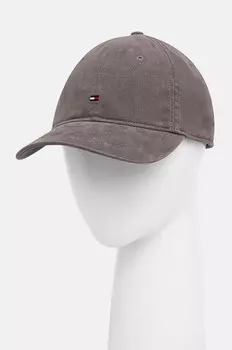 Хлопковая бейсболка Tommy Hilfiger, серый