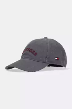 Хлопковая бейсболка Tommy Hilfiger, серый