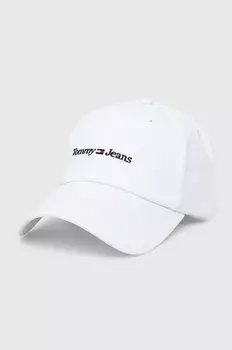 Хлопковая бейсболка Tommy Hilfiger Tommy Jeans, белый