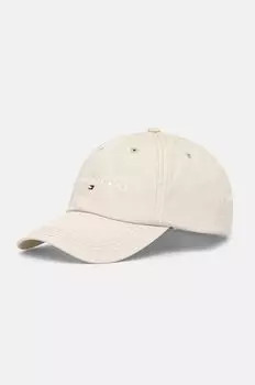 Хлопковая бейсболка Tommy Jeans, бежевый