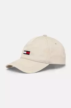 Хлопковая бейсболка Tommy Jeans, бежевый
