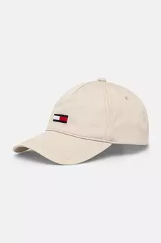 Хлопковая бейсболка Tommy Jeans, бежевый