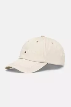 Хлопковая бейсболка Tommy Jeans, бежевый