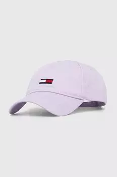 Хлопковая бейсболка Tommy Jeans, фиолетовый