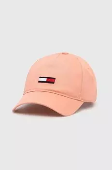 Хлопковая бейсболка Tommy Jeans, розовый