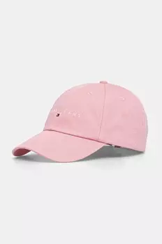 Хлопковая бейсболка Tommy Jeans, розовый