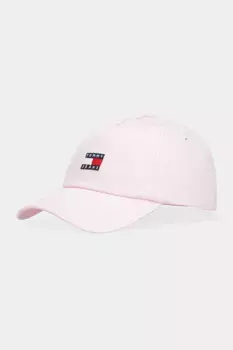 Хлопковая бейсболка Tommy Jeans, розовый