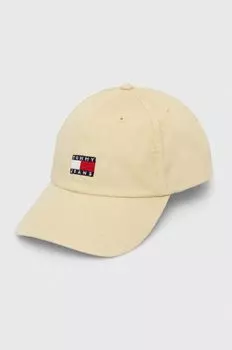 Хлопковая бейсболка Tommy Jeans, желтый
