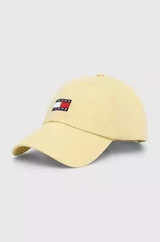 Хлопковая бейсболка Tommy Jeans, желтый