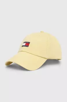 Хлопковая бейсболка Tommy Jeans, желтый