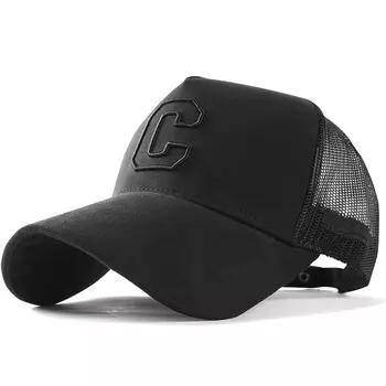 Хлопковая бейсболка унисекс CACUSS Junior, черный/серебряный