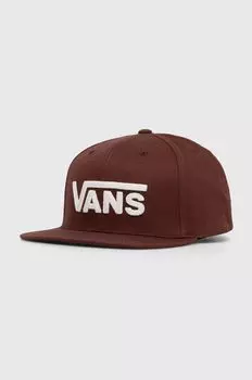 Хлопковая бейсболка Vans, коричневый