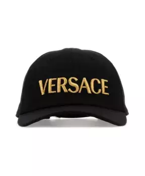 Хлопковая бейсболка Versace, черный