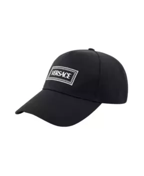 Хлопковая бейсболка Versace, черный