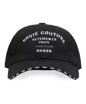 Хлопковая бейсболка Vetements, черный