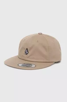 Хлопковая бейсболка Volcom, бежевый