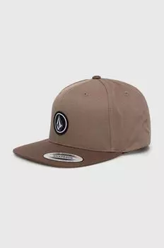 Хлопковая бейсболка Volcom, коричневый
