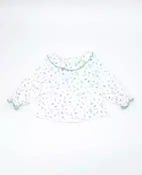 Хлопковая блуза для девочки с принтом Fina Ejerique, белый