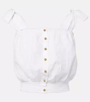 Хлопковая блуза с кружевной отделкой Giulia Melissa Odabash, белый