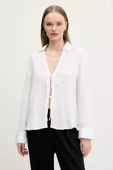 Хлопковая блузка Abercrombie & Fitch, белый