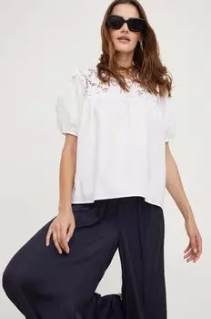 Хлопковая блузка Answear Lab, белый