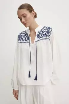 Хлопковая блузка Answear Lab, белый