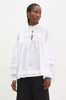 Хлопковая блузка Answear Lab, белый