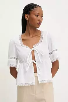 Хлопковая блузка Answear.Lab, белый