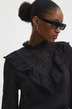 Хлопковая блузка Answear Lab, черный