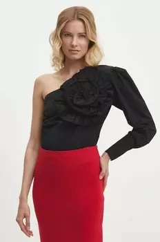 Хлопковая блузка Answear Lab, черный