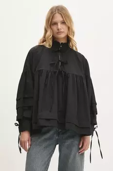 Хлопковая блузка Answear Lab, черный