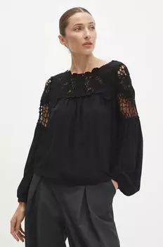 Хлопковая блузка Answear Lab, черный