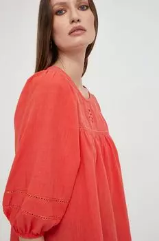 Хлопковая блузка Answear Lab, красный