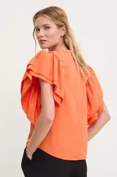 Хлопковая блузка Answear Lab, оранжевый
