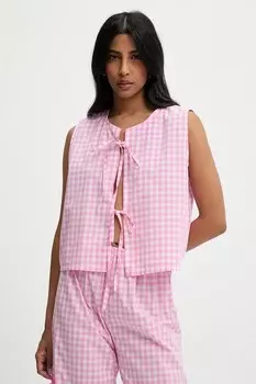 Хлопковая блузка Answear.Lab, розовый