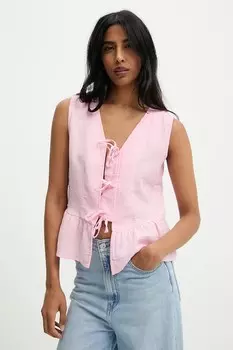 Хлопковая блузка Answear.Lab, розовый