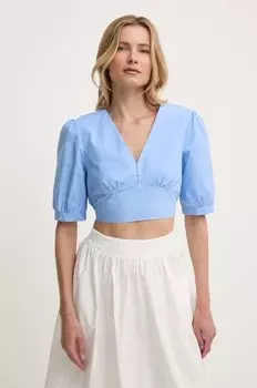 Хлопковая блузка Answear Lab, синий