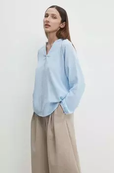 Хлопковая блузка Answear Lab, синий