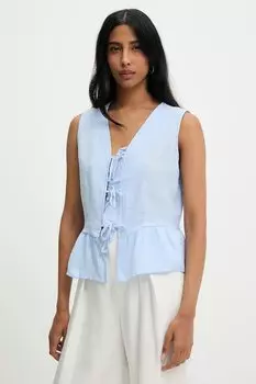 Хлопковая блузка Answear.Lab, синий