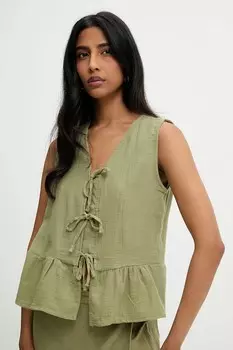 Хлопковая блузка Answear.Lab, зеленый